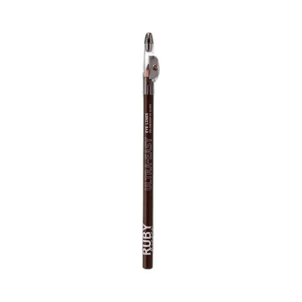 Lápis para Olhos Ruby Kisses Ultra-Easy Brown em fundo branco, exibindo design fino.